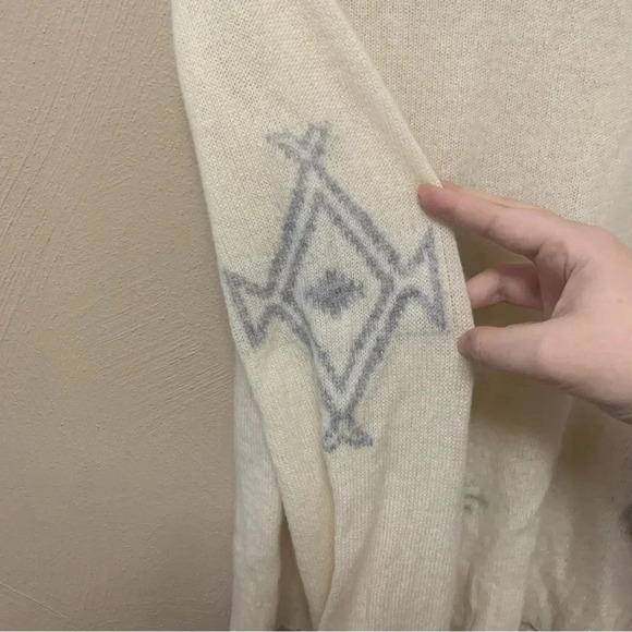 Skull Cashmere Lincoln Sweater Chalk & Heather Grey Size XS - Picture 6 of 15